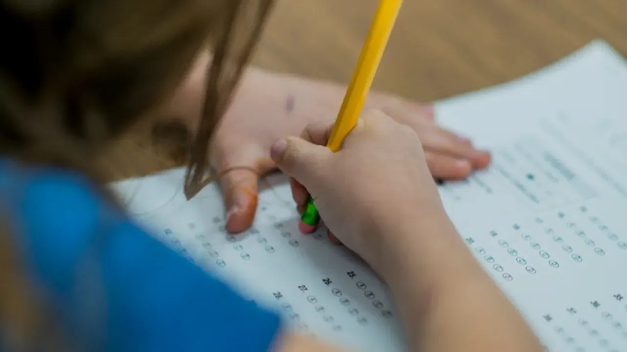 Student reviewing practice test questions