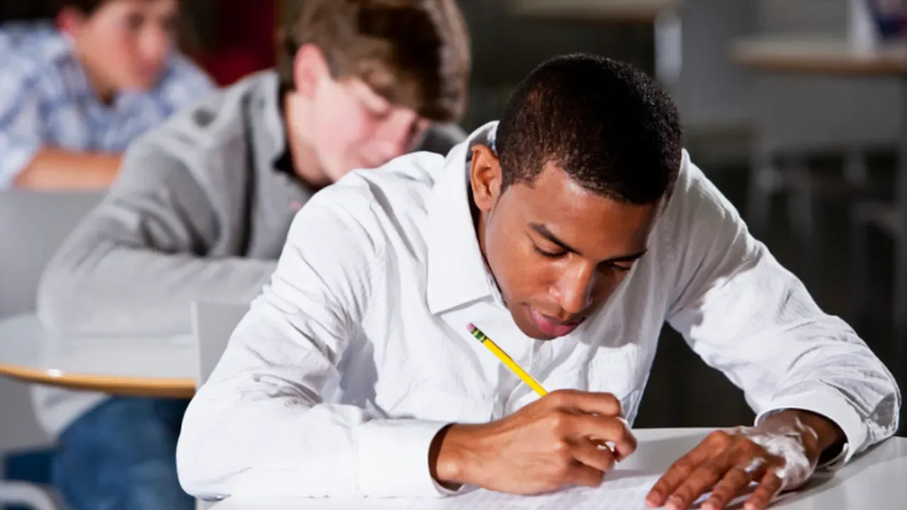 Students actively engaged in classroom work