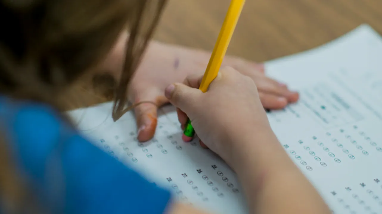 Student reviewing practice test questions